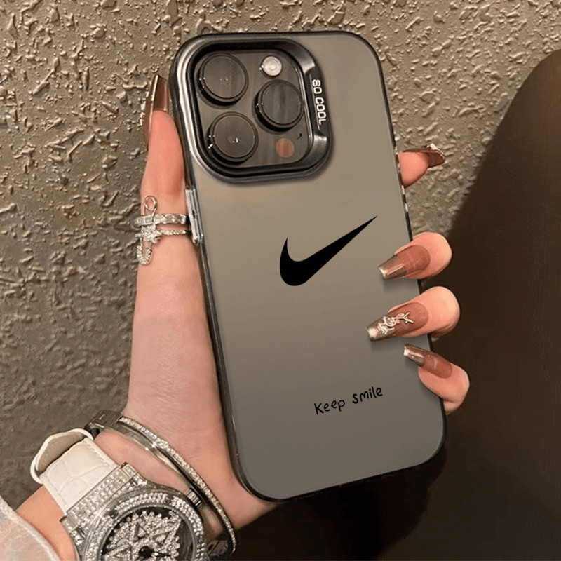 เคสไอโฟน11 สีดำหรูหราซิลิโคนแข็งกรณีโทรศัพท์ยิ้มต่อไปfor IPhone 13 15 7Plus 14 12 11 Pro MAX 8 6 7 6S Plus