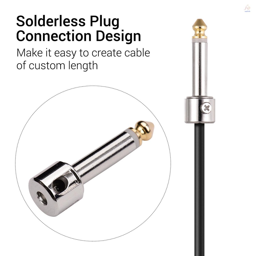 Professional Solderless Patch สายชุด DIY กีตาร์เหยียบสายสายไฟความยาวที่กําหนดเองรวม 10 บัดกรีฟรีปลั๊ก 3 เมตรสายและมินิไขควงเครื่องดนตรี Ac