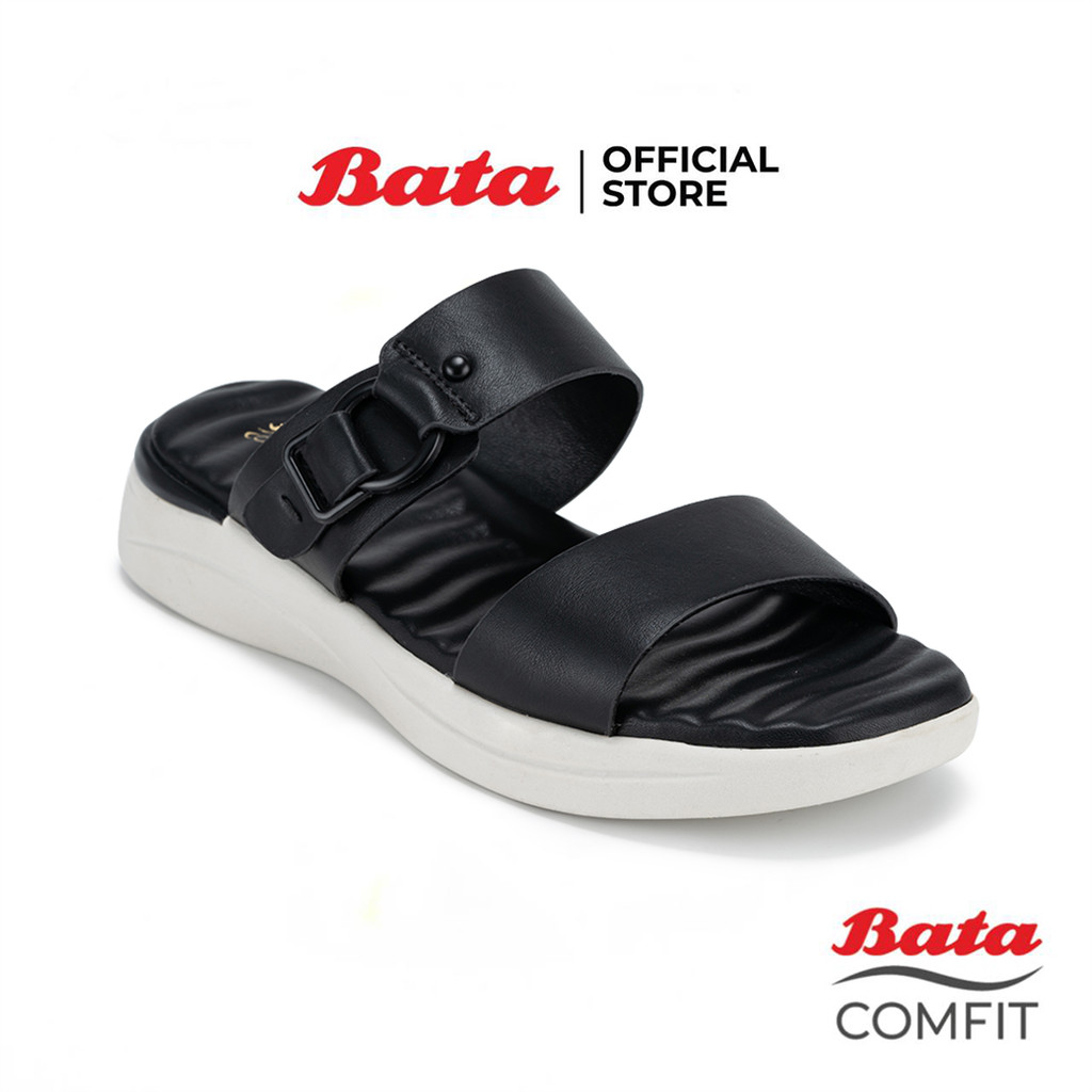 Bata บาจา Comfit รองเท้าเพื่อสุขภาพแบบสวม เทคโนโลยี Wellness สำหรับผู้หญิง รุ่น FANSY สีดำ รหัส 6016151
