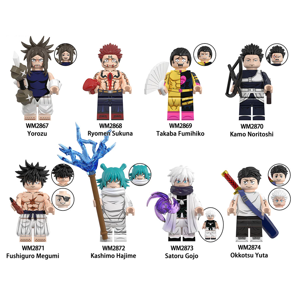 อะนิเมะ Yorozu Sukuna Fumihiko Noritoshi Megumi Hajime Gojo Yuta บล็อกตัวต่อของเล่นเด็ก
