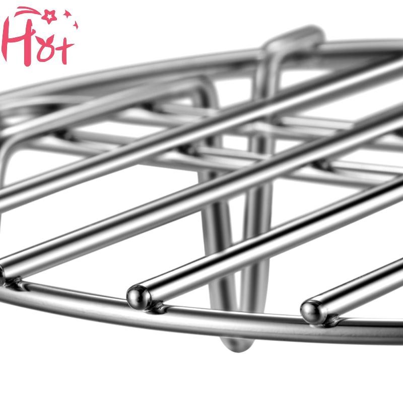 Ge เครื่องครัวสแตนเลส Steamer Rack ทําอาหารเบเกอรี่หม้อขาตั้ง Airfryer ย่างอุปกรณ์อาหารห้องครัวชั้นนึ่ง Square - รูปที่ 4