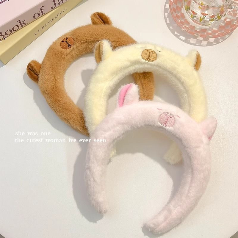 Plus Plush Kapibara ที่คาดผมการ์ตูน Capybara ที่คาดผมสาว Photo เครื่องประดับผม - รูปที่ 2