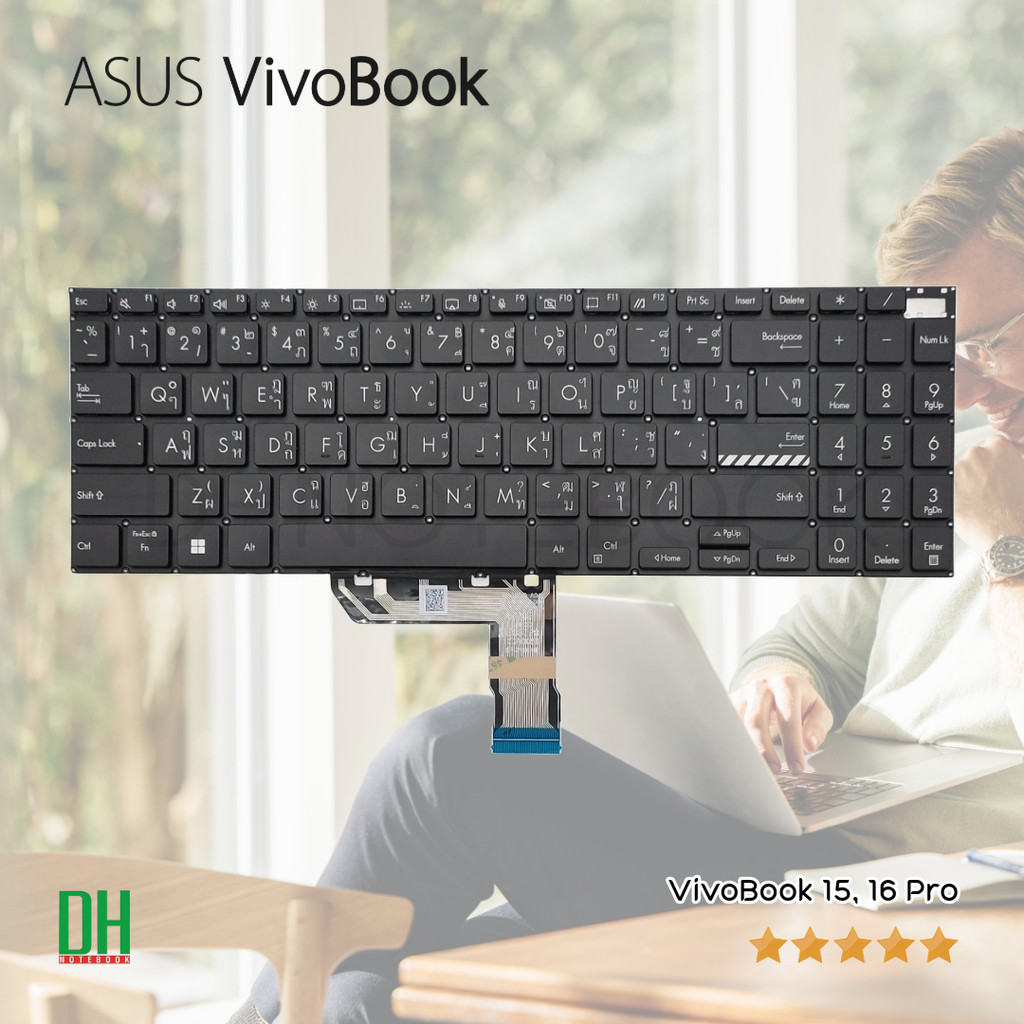 คีย์บอร์ดโน๊ตบุ๊ค ASUS VivoBook 15 Pro M3500, M6500, K3500 มีไฟ คุณภาพสูง รองรับซีรีย์ M3500Q, X3500