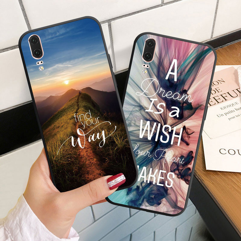 เคสสําหรับ Huawei P9 P10 P20 P30 Lite Plus Pro Soft Casing Silicoen Phone Case Cover Landscape
