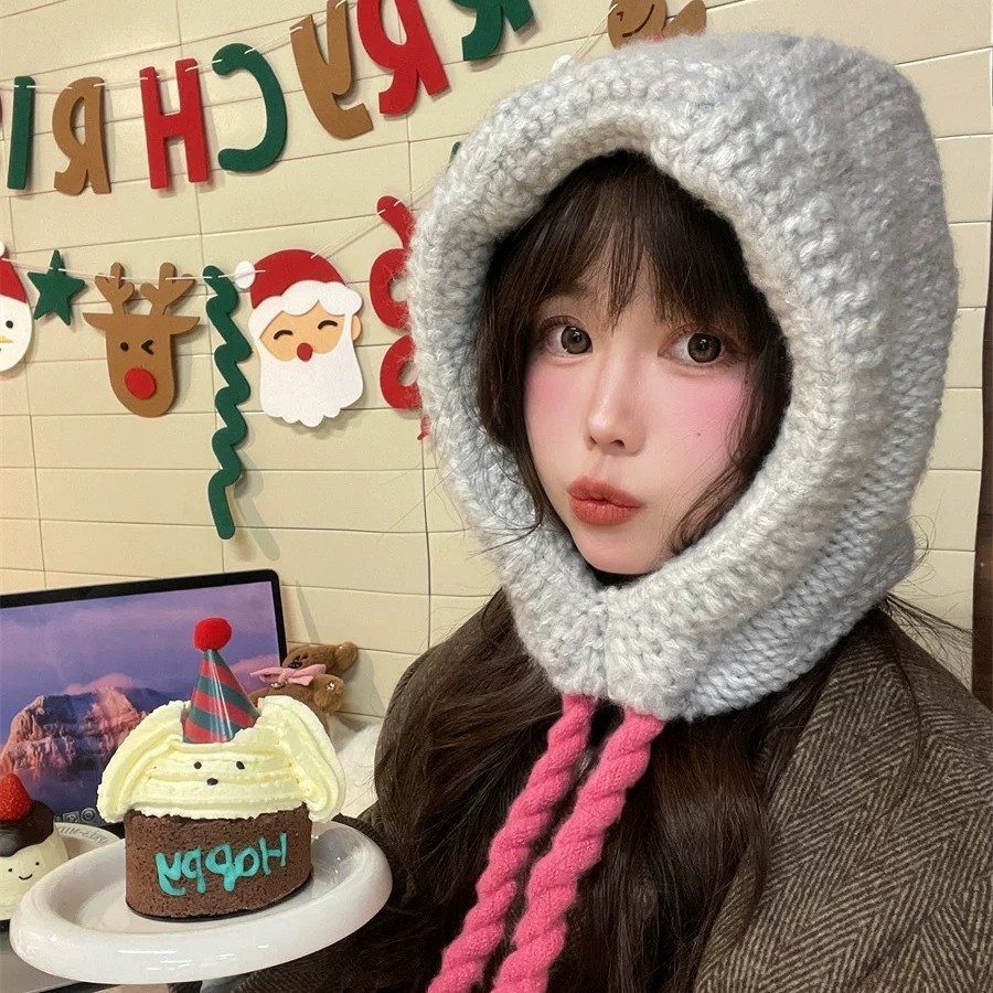 Lei Feng หมวกขนสัตว์หนาป้องกันหูถัก Barack ป้องกันเย็นวาดหมวกเกาหลี Warm ฤดูใบไม้ร่วงฤดูหนาวคอป้องกั