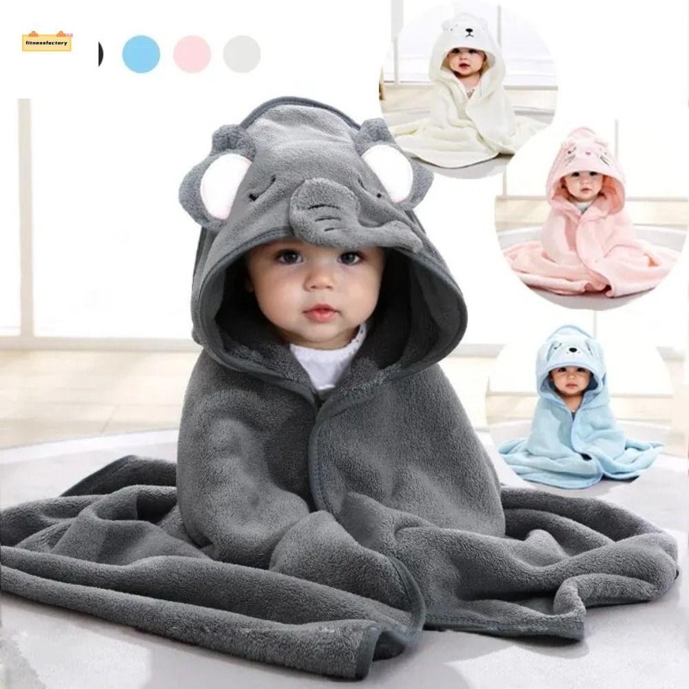 Fitnessfactory ผ้าเช็ดตัวทารกแรกเกิด,Hooded 80x80 ซม.ผ้าเช็ดตัวเด็ก,ทารกแรกเกิดเสื้อคลุมอาบน้ําWarm Quick-Drying Coral Velvetเด็กวัยหัดเดินเสื้อคลุมอาบน้ําชาย