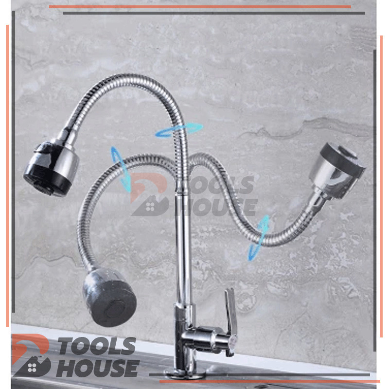 ก๊อกน้ำ ก๊อกล้างจาน ก๊อกน้ำอ่างล้างหน้า ปรับระดับได้ ล้างจานง่าย ก๊อกน้ําล้างจานปรับง่าย - รูปที่ 7