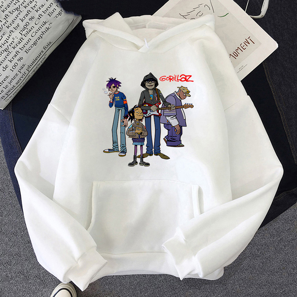 เพลง Gorillaz Hoodie Streetwear Hiphop เสื้อผ้าเครื่องแต่งกายผู้ชาย Hoodies เสื้อหมวกเสื้อผ้าหลวม