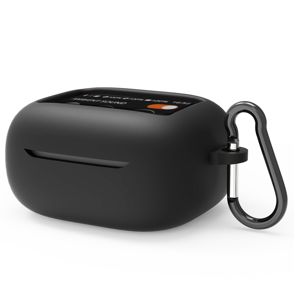 Geekria เคสซิลิโคนเข้ากันได้กับ JBL Live Flex 3 หูฟังไร้สาย True, หูฟังป้องกันฝาครอบผิวพร้อมตะขอพวงกุญแจ