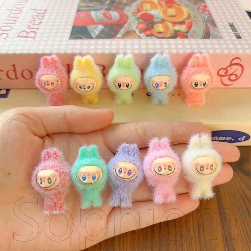 Mini Plush Labubu Ornament - Micro Landscape Home Decor - น่ารัก, การ์ตูน Labubu Series - อะคริลิค, อะนิเมะอุปกรณ์ต่อพ่วง - 3D Desktop Accessories