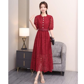[Kursihshop]  KS52702 Gaun Dress Midi Wanita Bellanova Lace