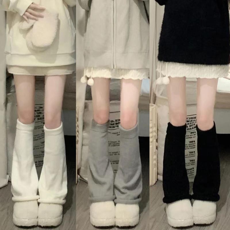 50 ซม.ผู้หญิงถักขา Warms Millennials Harajuku อุปกรณ์เสริม Gothic Lolita เท้า Y2K แฟชั่นยืด Boot ถุงเท้าขาครอบคลุม