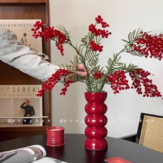 ปีใหม่แจกันยุคกลางตกแต่งห้องนั่งเล่นการจัดดอกไม้บรรยากาศงานร…