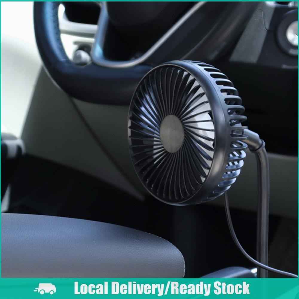[จัดส่งในพื้นที่] พัดลมตั้งรถยนต์ USB พกพา ตั้งแก้วน้ำ หมุน 360° ระบายความร้อนอัตโนมัติ 3 ระดับความเร็ว เงียบ สำหรับรถยนต์ รถตู้ - รูปที่ 4