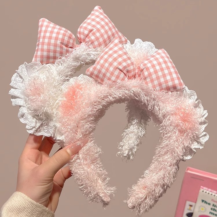 2025 Sweetheart Bear Ears โบว์ลูกไม้ที่คาดผมผู้หญิง