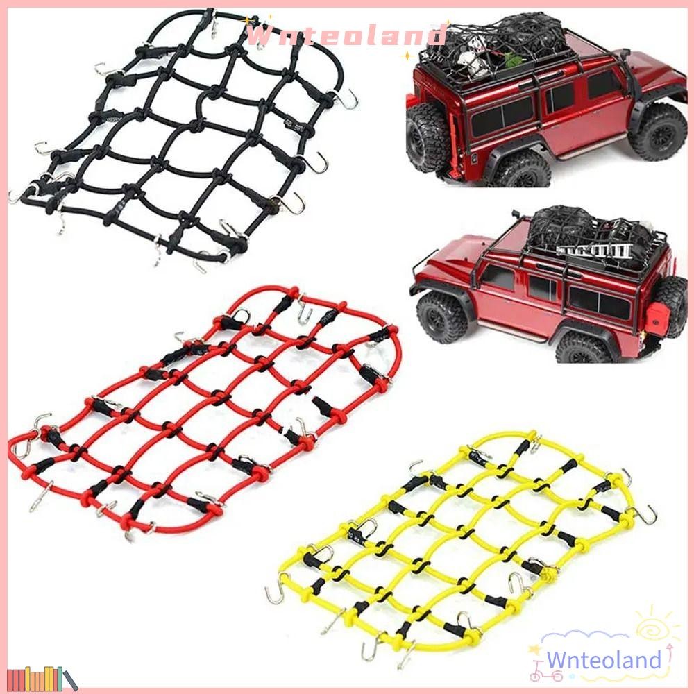 WNTEOLAND กระเป๋าเดินทาง,ตาข่ายไนลอนปกอุปกรณ์รถ RC,อุปกรณ์รถยนต์รีโมทคอนโทรลยืดหยุ่นชิ้นส่วนรถยนต์แร็คหลังคากระเป๋าเดินทางสําหรับ 1/10 RC Crawler