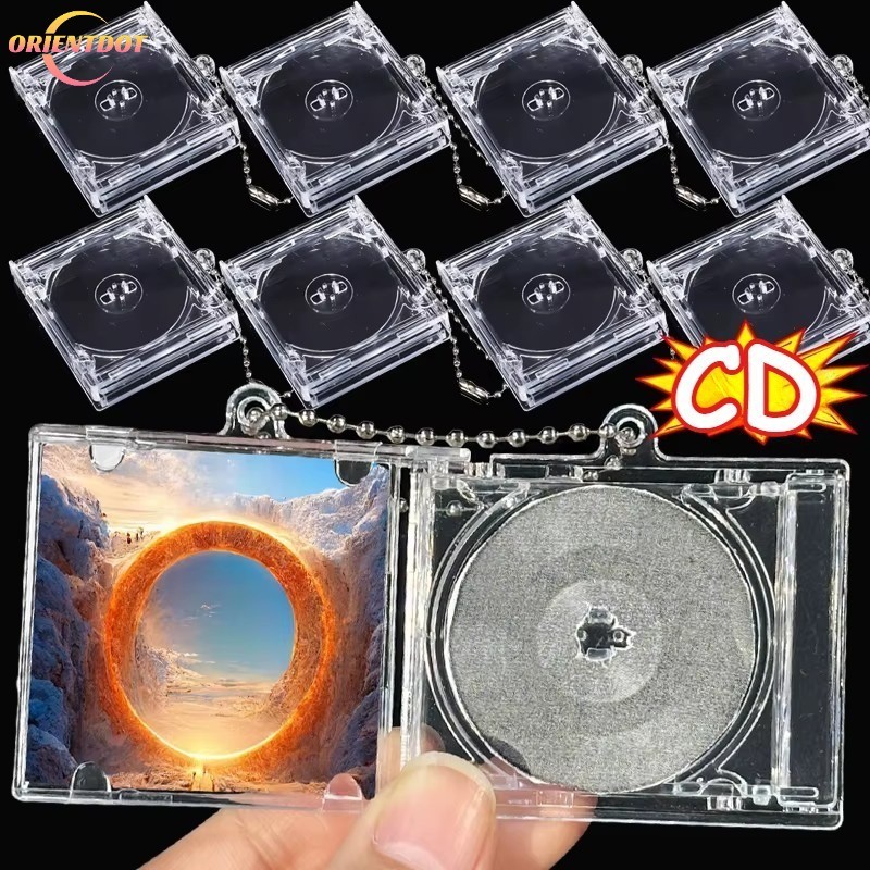 1/3/5 ชิ้น Creative Unique CD Case พวงกุญแจ - DIY Mini อัลบั้มเปล่าอุปกรณ์ต่อพ่วงที่ระลึกพวงกุญแจจี้