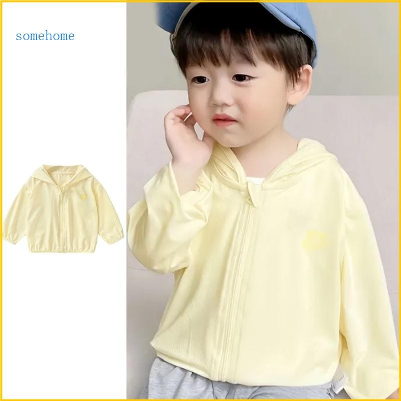 SOME UPF50+ เสื้อผ้าป้องกันแสงแดดเสื้อแจ็คเก็ตผ้าไหมน้ําแข็งสําหรับเด็กอายุ 6M-5Y น้ําหนักเบาและระบายอากาศได้ดีสําหรับกิจกรรมกลางแจ้ง