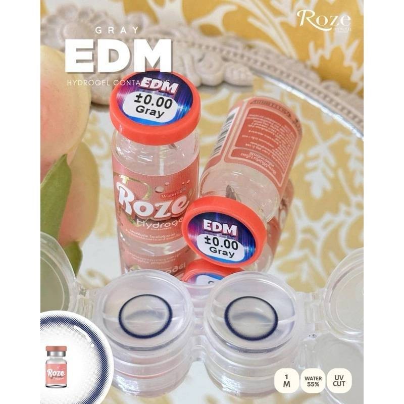 EDM rozelens คอนเเทคเลนส์ บิ๊กอาย bigeye gray brown ✨คอนเเทคเลนส์กรองเเสงเลนส์นิ่มใส่สบาย✨