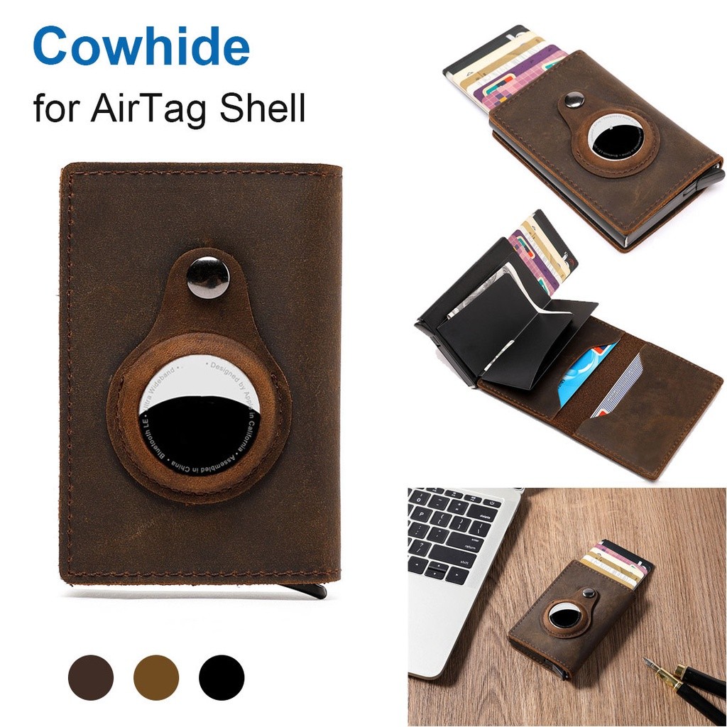 JR8 Slim RFID Protected Card Wallet 100%GEN Cow Leather Card Holder Smart Wallet Money Clip with Air