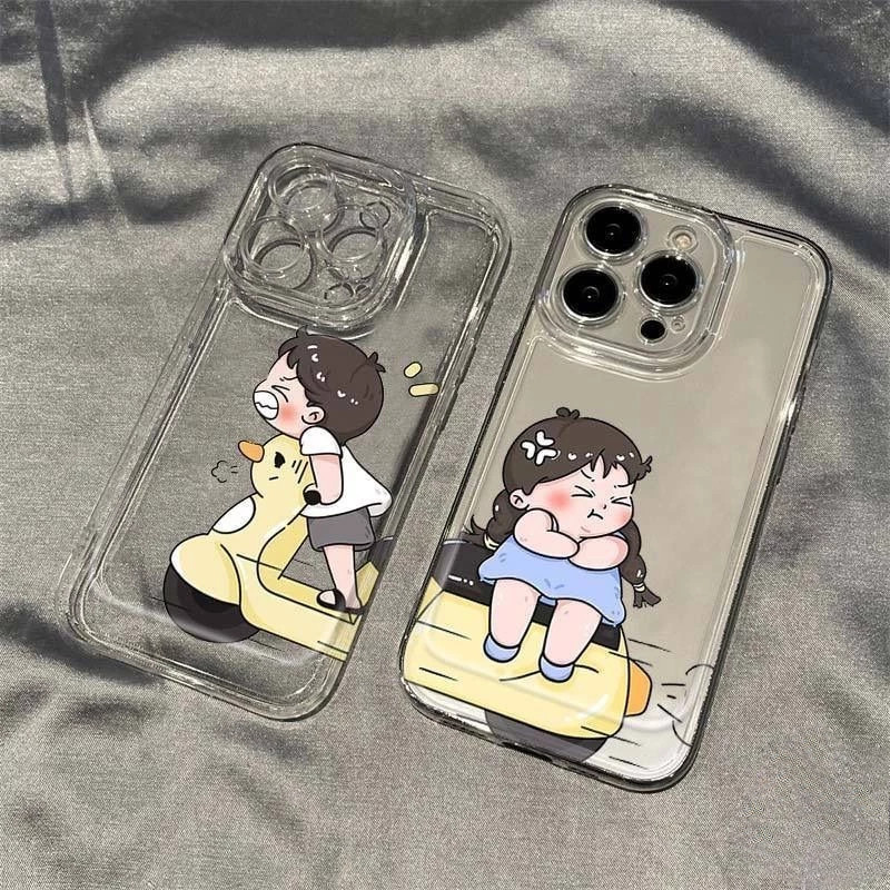 เคสโทรศัพท์มือถือเด็กชายรถไฟฟ้าแบบใส ไอโฟน11 For iPhone12 13 14 15Pro MAX X XS XR XS 7 8Plus SE2020 เคสโทรศัพท์แอปเปิ้ล