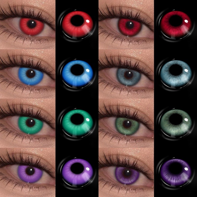 คอนแทคเลนส์ NEBULA สีแดง สีฟ้า สีม่วง สีเขียว อ่อนนุ่ม สีคอนแทคเลนส์คอสเพลย์ แต่งตาวันฮาโลวีน