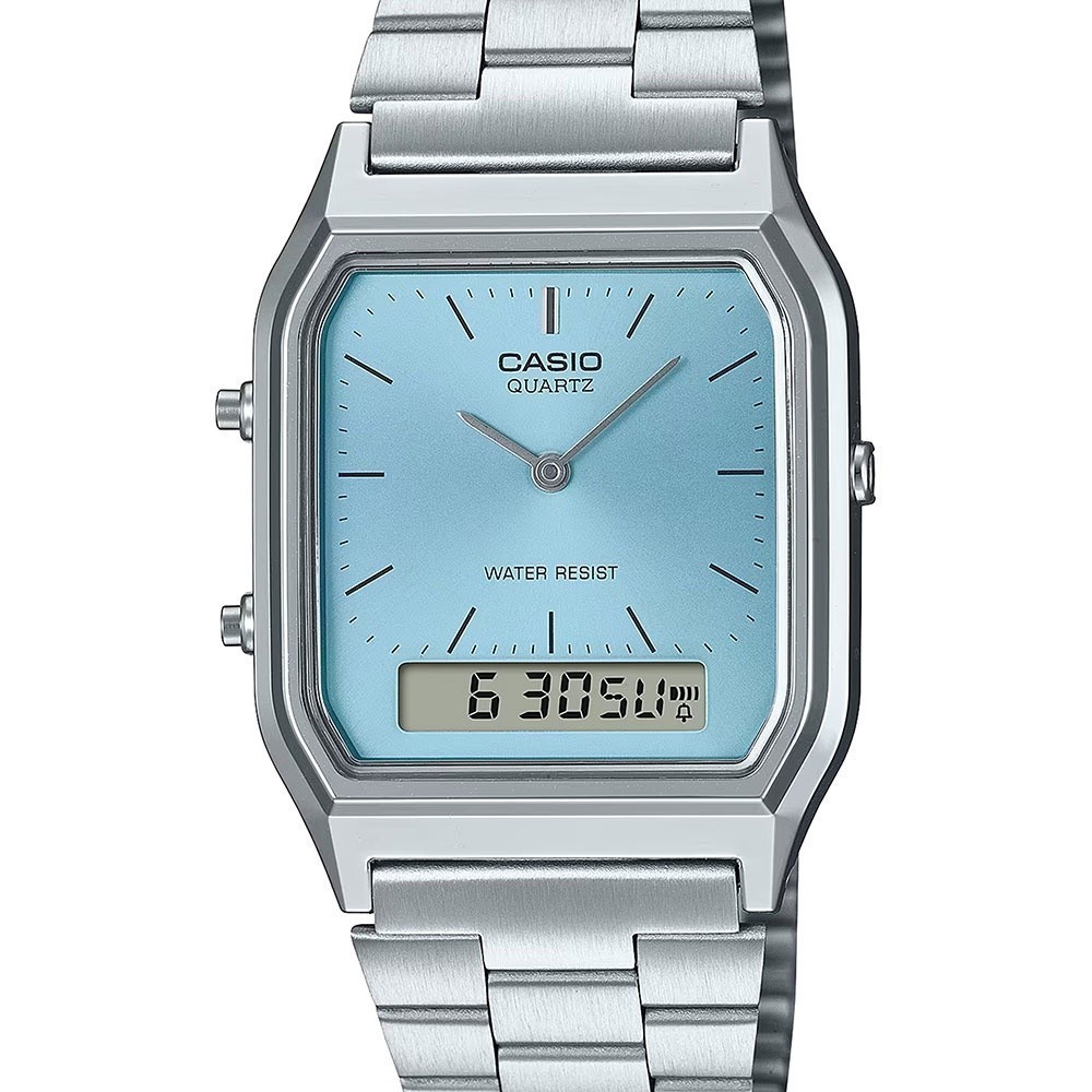 CASIO นาฬิกาข้อมือ CASIO รุ่น AQ-230A-2A1MQYDF วัสดุสเตนเลสสตีล สีน้ำเงิน