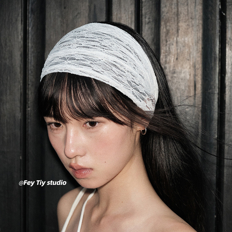 ขายร้อน! F&X ที่คาดผมกว้างพิเศษ ดีไซน์เนอร์เกาหลี ที่คาดผมลูกไม้ ยางยืด ที่คาดผมระบายอากาศ ที่คาดผมฤดูใบไม้ผลิฤดูร้อน