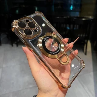 เคสไอโฟนหรูหราไฮโซ พร้อมที่ตั้งวางแม่เหล็ก For iPhone11 12 13 14 15 16 Pro max X XS XR 7 8 16 plus เคส เคสโทรศัพท์มือถือ