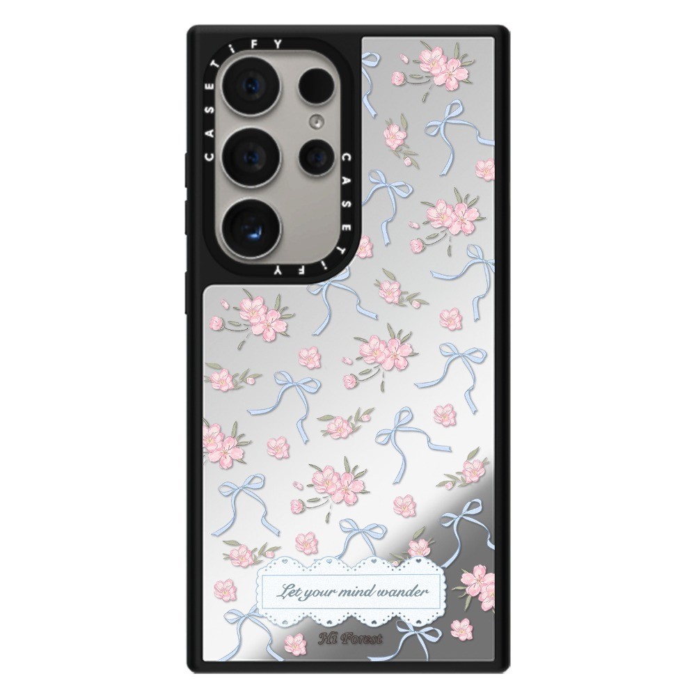 Forest Morning Post Bowknot Mirror Case สําหรับ Samsung S25 24 23 UItra S25 24 23 Plus กันกระแทกป้องกัน Hard Casing - รูปที่ 3