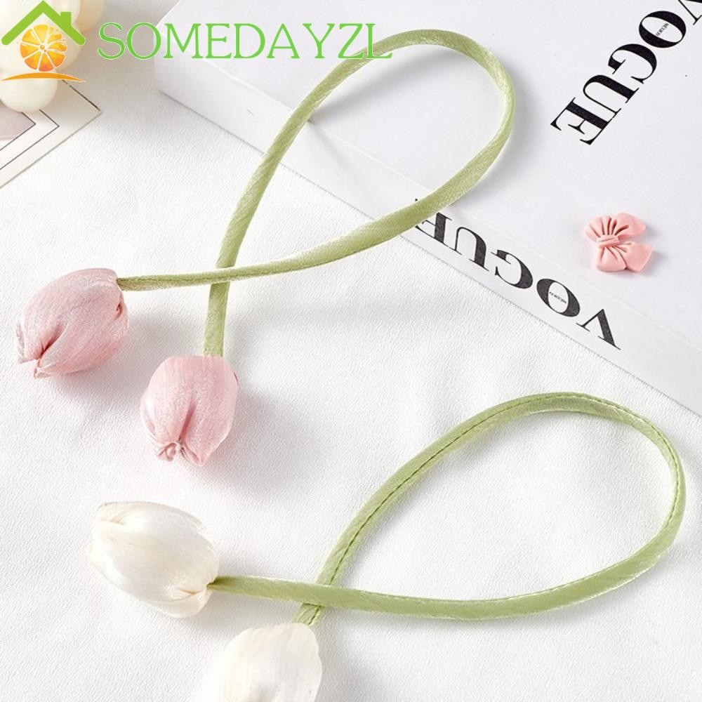 SOMEDAYZL สายรัดผ้าม่าน, แฟชั่นสายรัดผ้าม่านทิวลิปแบบปรับได้, เครื่องประดับหรูหราสวยงามผ้าม่านผูกเชือกตกแต่ง