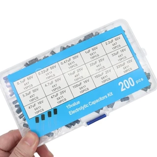 C200/C500 Capacitor Box ชุด ตัวเก็บประจุ 200ชิ้น 15ค่า / 500ชิ้น 24ค่า 200pcs/500pcs Capacitor kit 0.1uF-1000uF 16V-5...