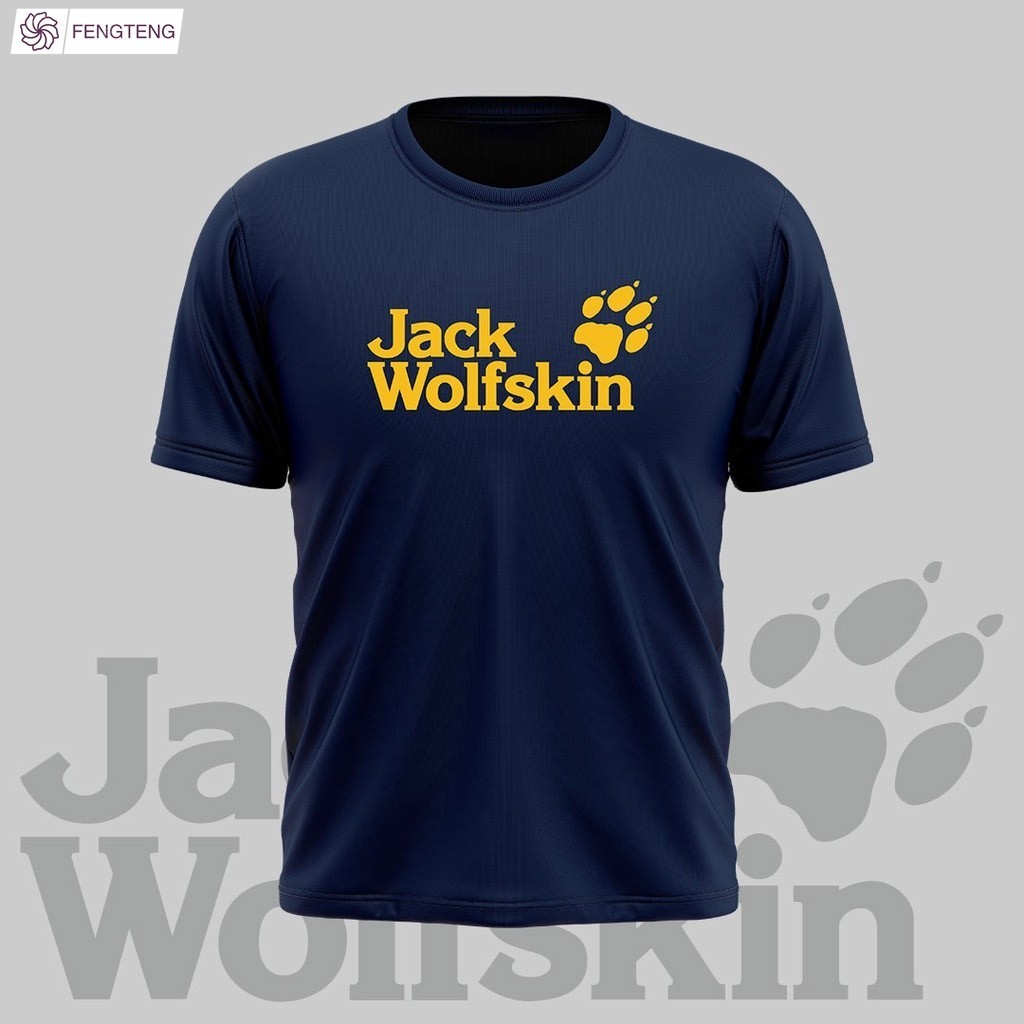 011 vA Jack Wolfskin เสื้อยืด Baju Jack Wolfskin (เสื้อยืดไมโครไฟเบอร์) เสื้อยืดกลางแจ้ง เสื้อยืดเดิ