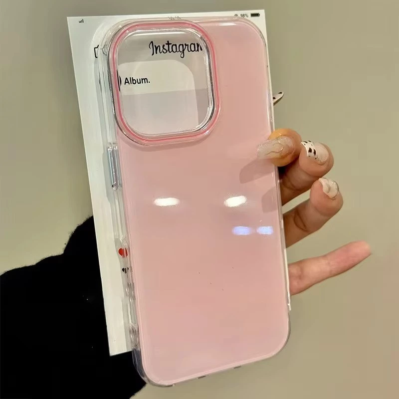เคสโทรศัพท์สีลูกกวาดสําหรับ iphone 11 12 13 14 15 16 17 Pro Max 16e XR X XS 7 8 Plus ฝาครอบซิลิโคนกันกระแทก