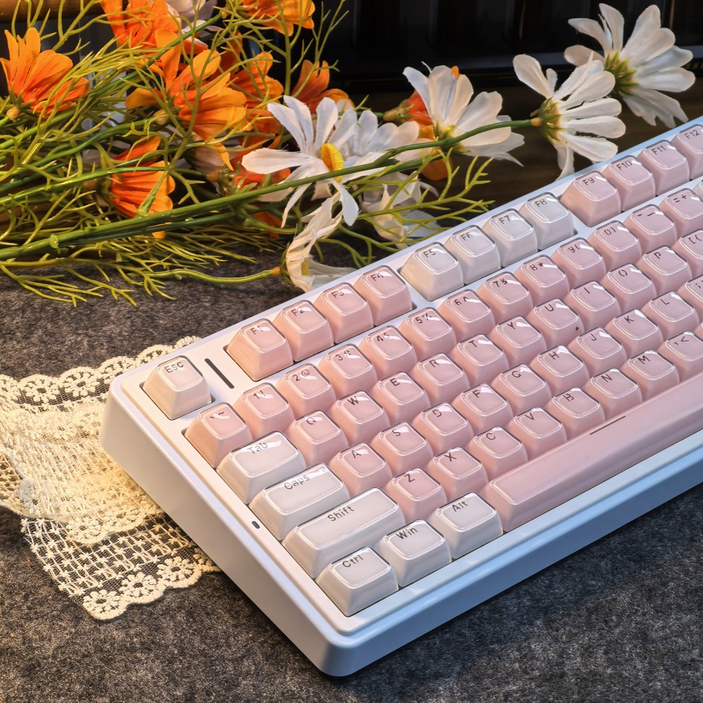 Double-สีjelly Keycapคริสตัลโปร่งแสงPCสองสีฉีดOEMโปรไฟล์Jelloพุดดิ้งสําหรับ61/64/68/75/84/87/108คีย์บอร์ดCross Axis Keycaps