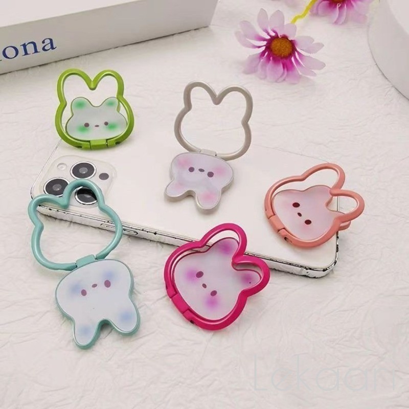 Metal Bunny Finger Grip Holder Universal Mobile Phone Case Stand Self-กาวหมุนได้ทนทาน Sticky Bracket
