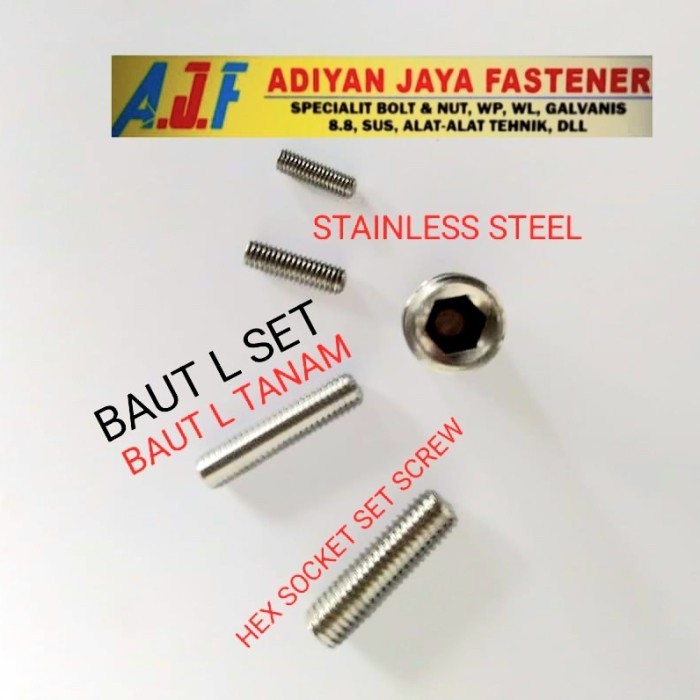 L-BOLT / L-BOLT SET / 7/m.4 BOLT THREAD (ยาว 4mm to 3cm) p.0.7 Stainless 304