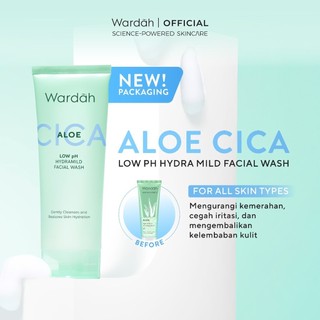 Wardah Cica Aloe Low pH Hydramild Facial Wash Nature Daily Sabun Cuci Muka Membersihkan secara Lembut dan Menghidrasi Kulit dengan Kandungan Aloe Vera Centella Asiatica for All Skin Types Non Comedogenic Non Acnegenic - Skincare