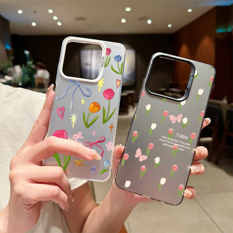 สำหรับ พอดี Realme C63 C61 C20 A Note 60 C53 C51 C51s Note 50 ดอกทิวลิปสี Realme 5 5i 5S 6i C3