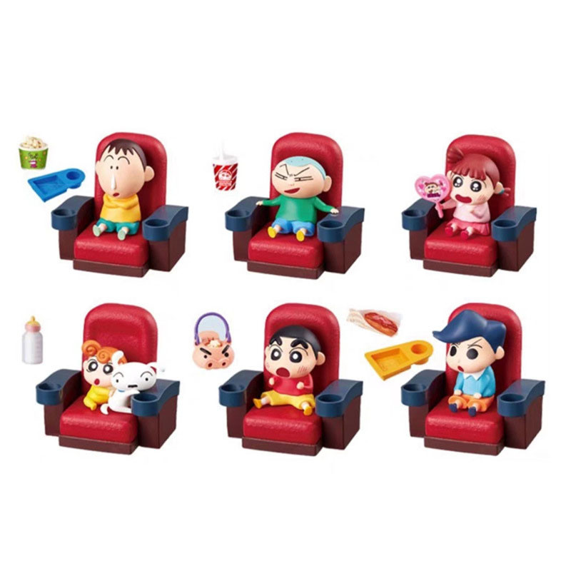 6 ชิ้น Crayon Shin Chan รูปการ์ตูน Kawaii ของเล่นอะนิเมะ Theatre Cinema Series ตกแต่ง Action Figurines ของเล่นน่ารักของขวัญ