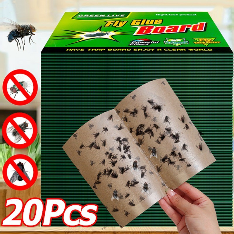 5/10/20 ชิ้นแมลง Fly Sticky กาวบอร์ด / ปลอดสารพิษที่มีประสิทธิภาพ Flycatcher แผ่นสติกเกอร์
