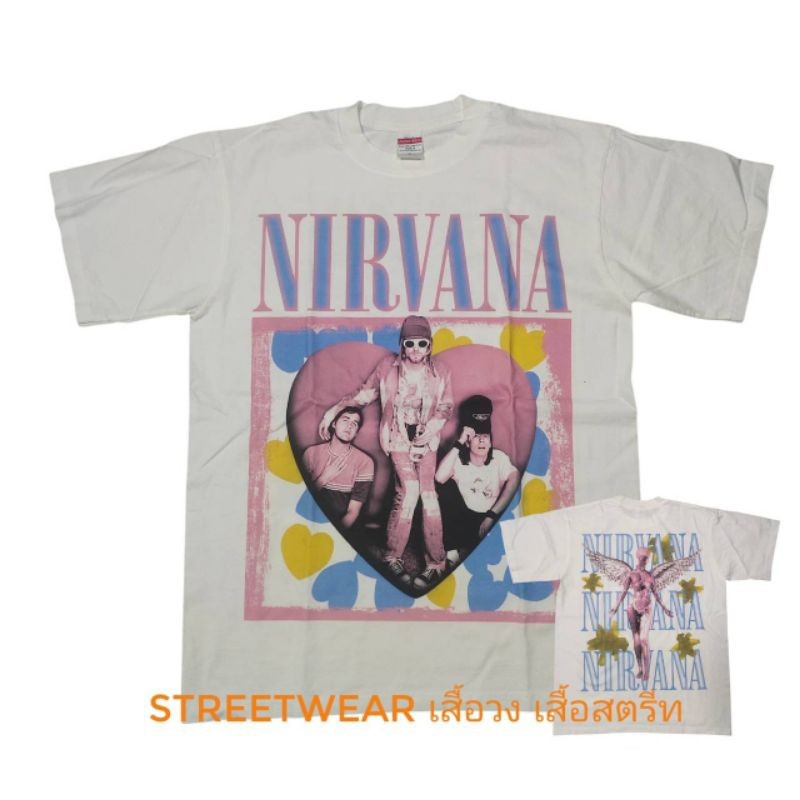 เสื้อยืดคอกลมผ้าฝ้ายแท้ Nirvana Band สไตล์ยูนิเซ็กซ์