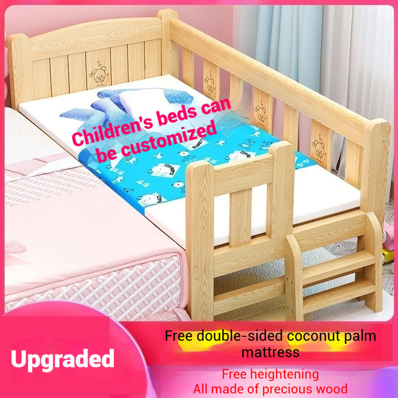 Solid Wood Children's Bed Bedside Splicing Extension Small Wooden Bed
