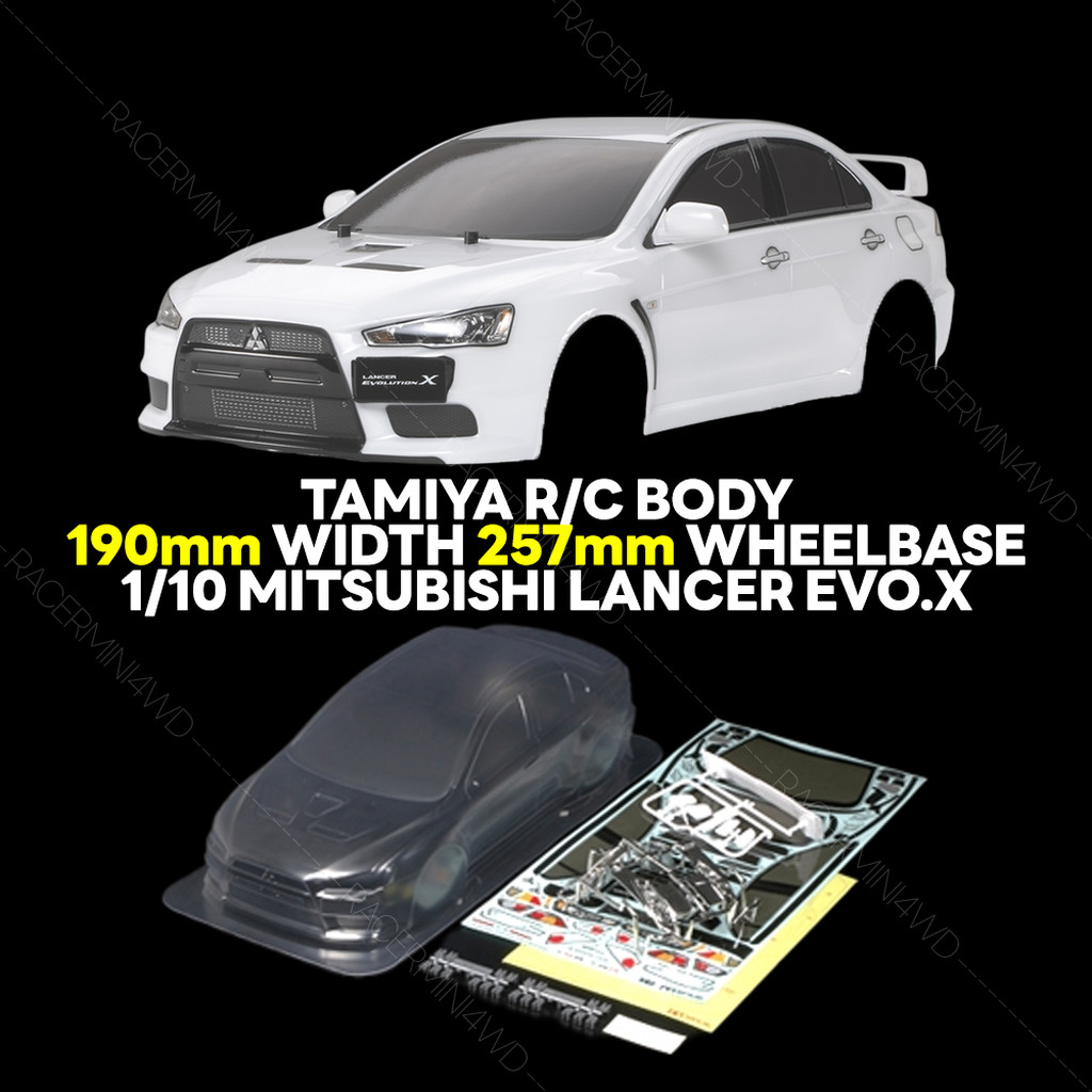 TAMIYA B51376 1/10 R/C Body Parts - Mitsubishi Lancer Evolution X (257mm WB)