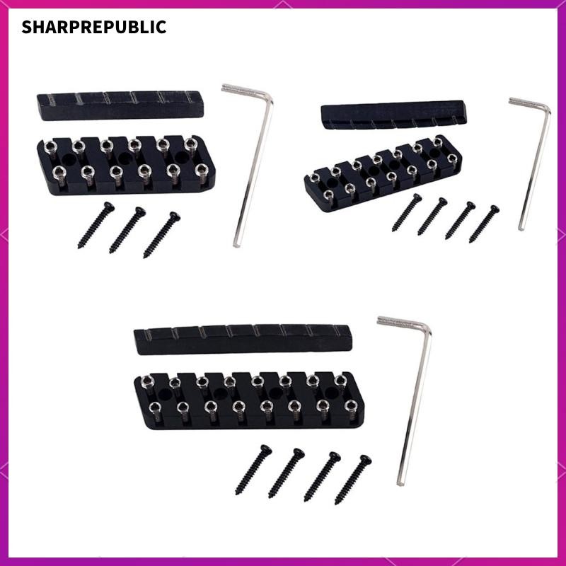 [Sharprepublic] 6 String/ 7 String/ 8 String Headless Guitar Bridge & Slotted Nut Set