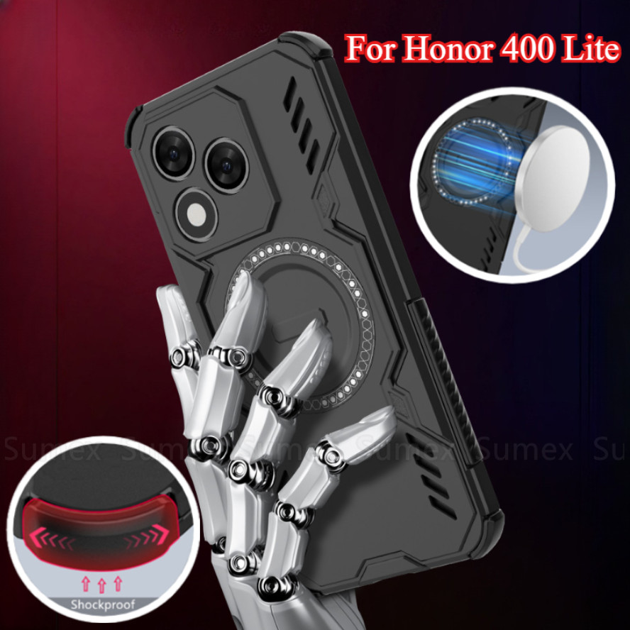 เคสโทรศัพท์กันกระแทกสําหรับ Honor 400 Lite Honor400 Pro 5G เกราะแหวนชาร์จแม่เหล็กปลอกระบายความร้อนกร