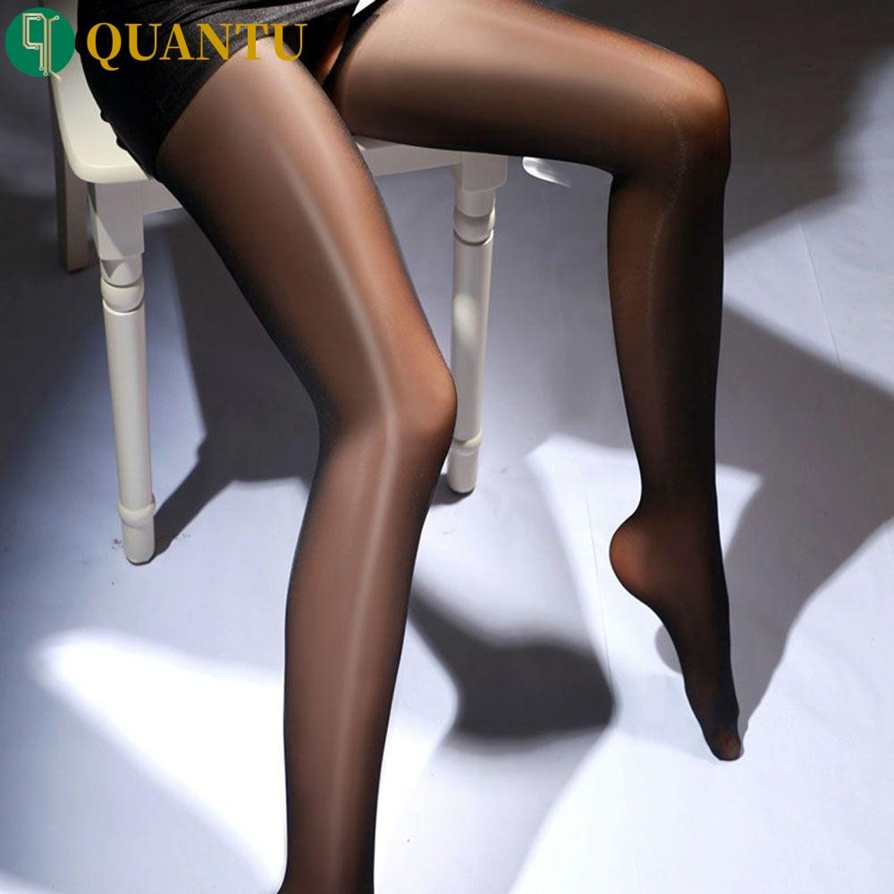 Quantu Tights Wrap VChest Shaping Glossy Oil สุภาพสตรีบางเปิดเป้า