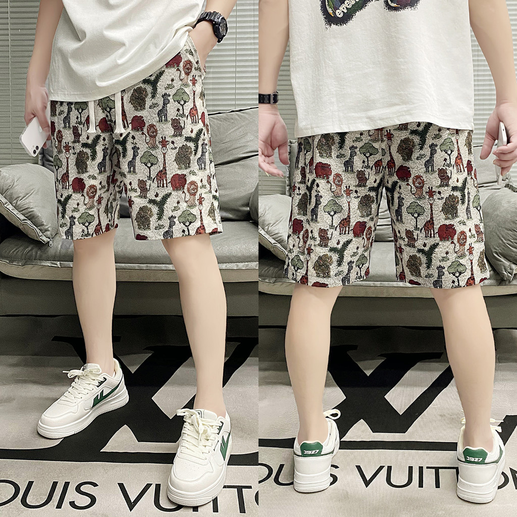 SH101 HOME กางเกงขาสั้น แฟชั่นน่ารัก กางเกงลำลอง สามารถสวมใส่ได้ทั้งชายหญิง ลวดลายสมัยใหม่ QC-DK8014