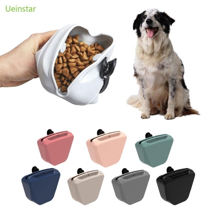 Uein Dog Treat Pouch Safe Silicone Puppy Training Bag for Carrying Kibble Snacks