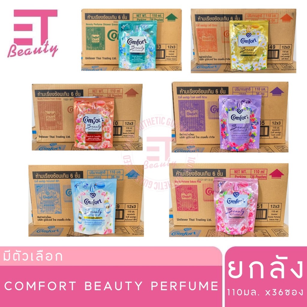 etbeauty [ ยกลัง ] Comfort Beauty Perfume น้ำยาปรับผ้านุ่ม 110มล. x36 ซอง